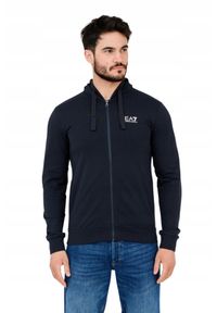 EA7 Emporio Armani - EA7 Granatowa bluza męska z kapturem, Rozmiar S. Typ kołnierza: kaptur. Kolor: niebieski #5