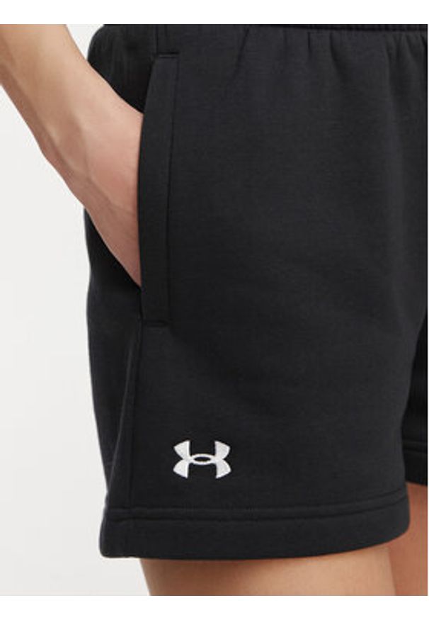 Under Armour Szorty sportowe Rival Fleece Short 1382723-001 Czarny Loose Fit. Kolor: czarny. Materiał: bawełna