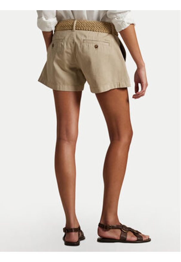 Polo Ralph Lauren Szorty materiałowe 211963798001 Beżowy Straight Fit. Kolor: beżowy. Materiał: bawełna