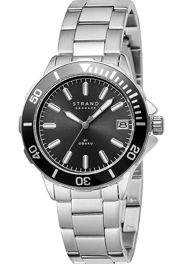 Zegarek Strand Zegarek męski Strand S744GDCBSC srebrny. Kolor: srebrny
