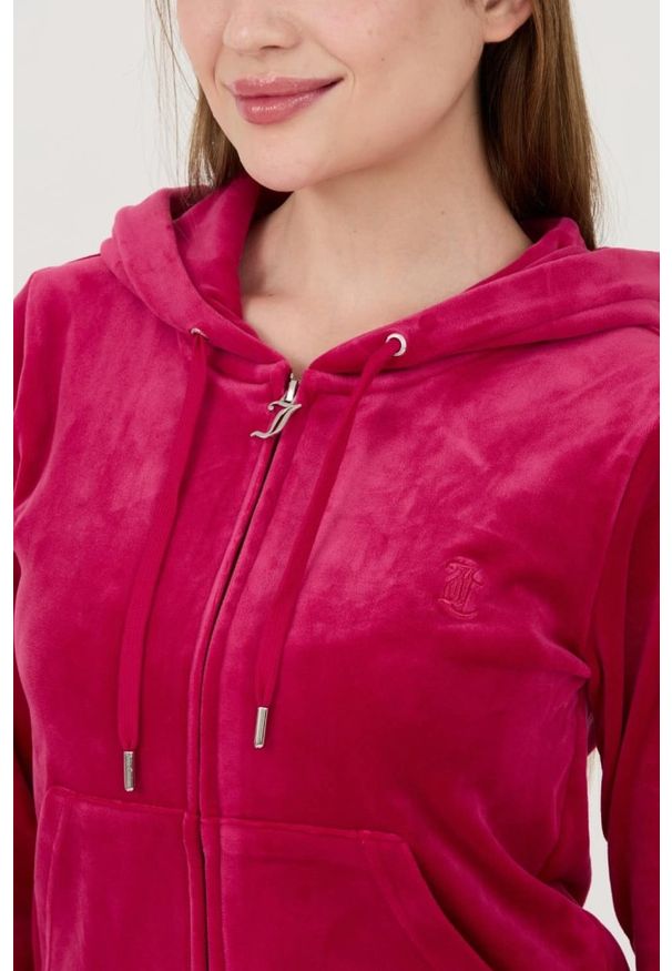 Juicy Couture - JUICY COUTURE Czerwona damska bluza Robertson Hoodie, Rozmiar M. Kolor: czerwony