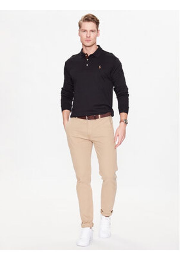 Polo Ralph Lauren Polo 710671785002 Czarny Slim Fit. Typ kołnierza: polo. Kolor: czarny. Materiał: bawełna