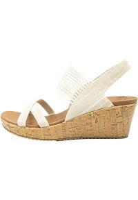 skechers - Sandały damskie, Beverlee High Tea. Okazja: na plażę. Kolor: biały. Styl: sportowy