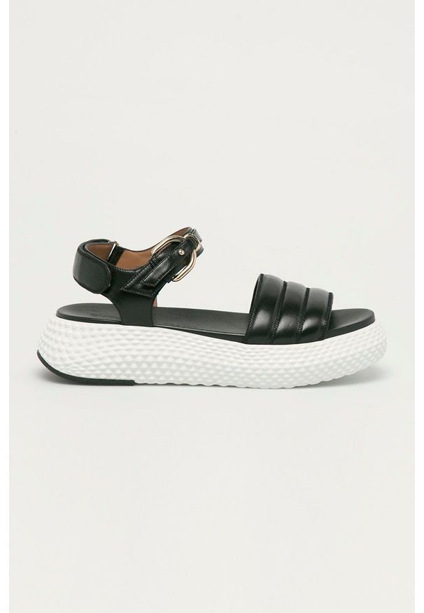 Emporio Armani - Sandały. Zapięcie: klamry. Kolor: czarny. Materiał: guma. Obcas: na platformie