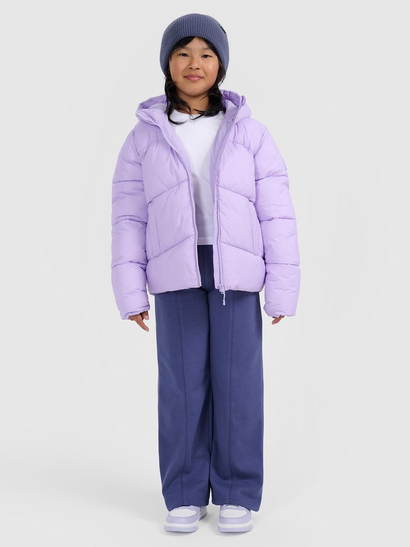 Fioletowa kurtka zimowa 4F JUNIOR do kolan 4FJAW23TDJAF268-34S
