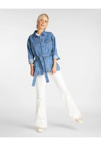 Lee - LEE BELTED RIDER JACKET DAMSKA KURTKA JEANSOWA LIGHT DRAPE L54RRCNC 112112916. Materiał: jeans