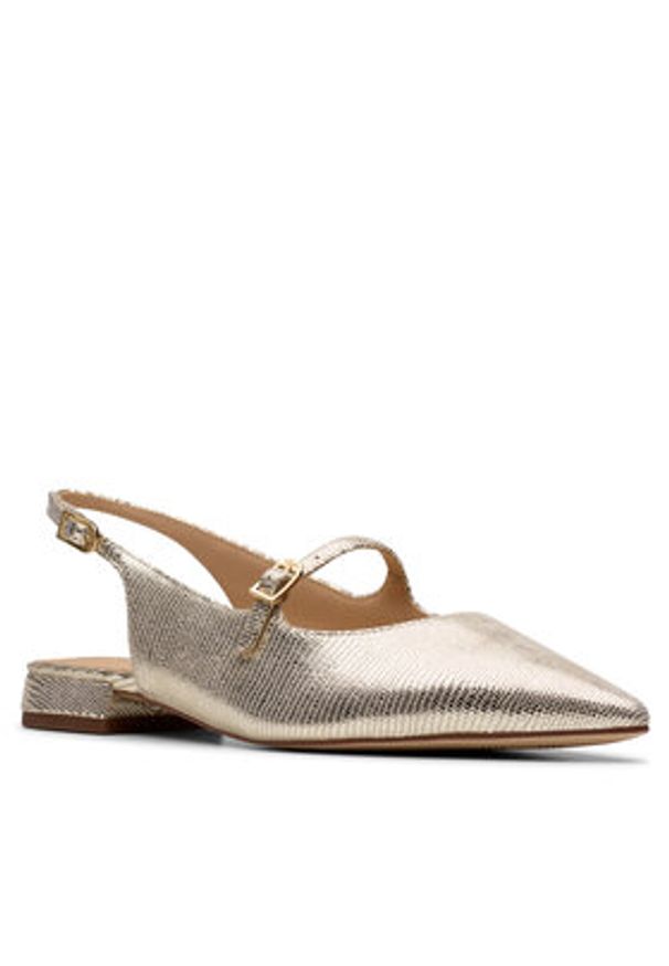 Clarks Baleriny Sensa15 Shine 26181315 Złoty. Kolor: złoty. Materiał: skóra