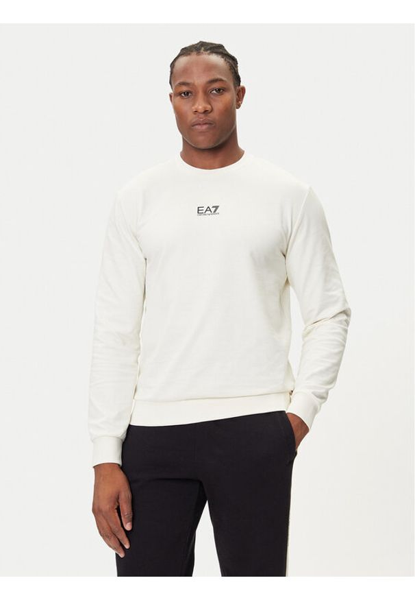 EA7 Emporio Armani Bluza 8NPM30 PJVRZ U1105 Beżowy Regular Fit. Kolor: beżowy. Materiał: bawełna