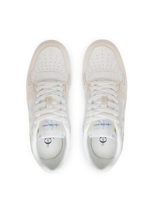 Calvin Klein Jeans Sneakersy Basket Cupsole Low Mix Nbs Dc YW0YW01388 Biały. Kolor: biały. Materiał: zamsz, skóra
