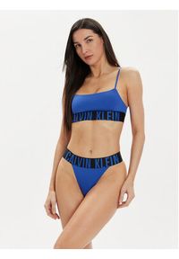 Calvin Klein Underwear Stringi 000QF7638E Granatowy. Kolor: niebieski. Materiał: syntetyk