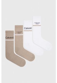 Calvin Klein Jeans skarpetki 4-pack męskie kolor beżowy. Kolor: beżowy #1