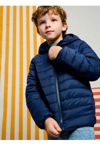 Sinsay - Pikowana kurtka z kapturem - granatowy. Typ kołnierza: kaptur. Kolor: niebieski #1