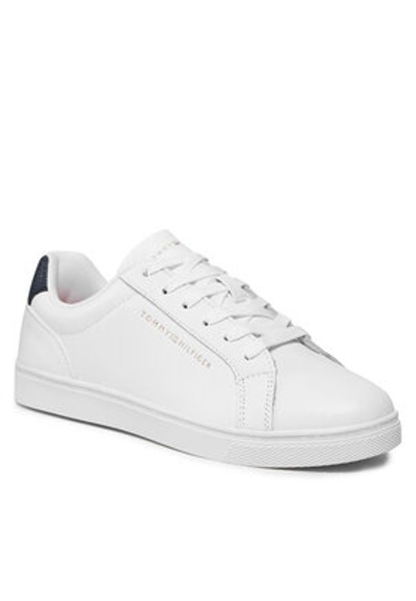 TOMMY HILFIGER - Tommy Hilfiger Sneakersy Essential Cupsole Sneaker FW0FW07687 Biały. Kolor: biały. Materiał: skóra