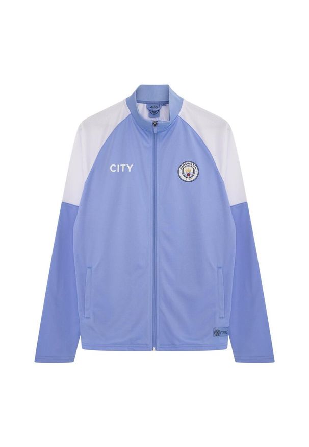 MANCHESTER CITY - Dres piłkarski dziecięcy Manchester City 21/22. Kolor: niebieski. Materiał: dresówka. Styl: sportowy