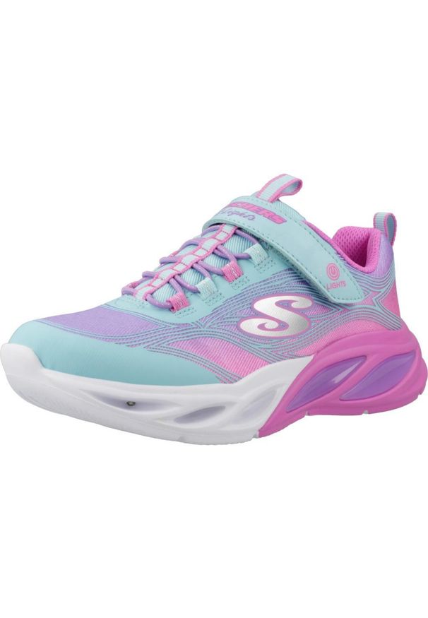skechers - Buty SKECHERS COSMIC GLOW Niebieski. Okazja: na co dzień. Kolor: niebieski, wielokolorowy, fioletowy. Szerokość cholewki: normalna