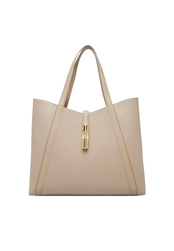 Furla Torebka Goccia L WB01788 BX3353 KH 4488S Beżowy. Kolor: beżowy. Materiał: skórzane