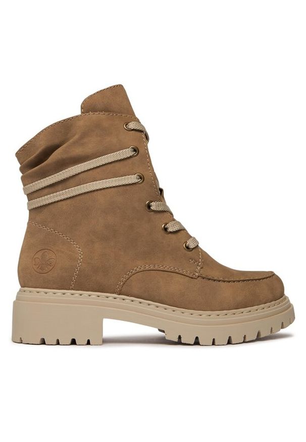 Rieker Trzewiki 72605-64 Brązowy. Kolor: brązowy. Materiał: skóra