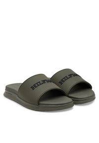 TOMMY HILFIGER - Tommy Hilfiger Klapki Dual Density Hilfiger Pool Slide FM0FM05430 Khaki. Kolor: brązowy #6