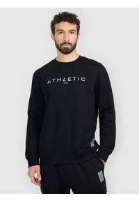 4f - 4F Bluza dresowa nierozpinana bez kaptura męska - czarna S. Okazja: na co dzień. Typ kołnierza: bez kaptura. Kolor: czarny. Materiał: dresówka. Styl: casual #1