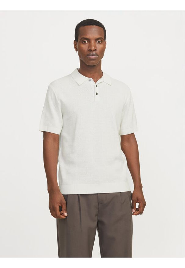 Jack & Jones - Jack&Jones Polo Cooper 12271483 Biały Regular Fit. Typ kołnierza: polo. Kolor: biały. Materiał: bawełna