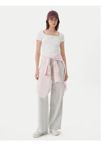 TOMMY HILFIGER - Tommy Hilfiger Spodnie dresowe UW0UW06180 Szary Wide Leg. Kolor: szary. Materiał: bawełna #4