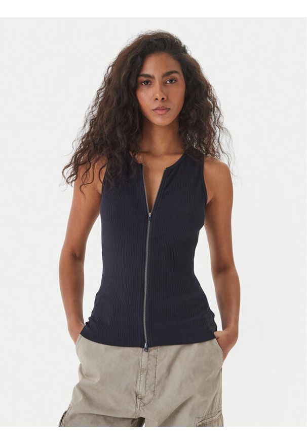 G-Star RAW - G-Star Raw Top D28735-D107 Granatowy Slim Fit. Kolor: niebieski. Materiał: bawełna