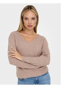 only - ONLY Sweter 15297168 Brązowy Regular Fit. Kolor: brązowy. Materiał: syntetyk #5
