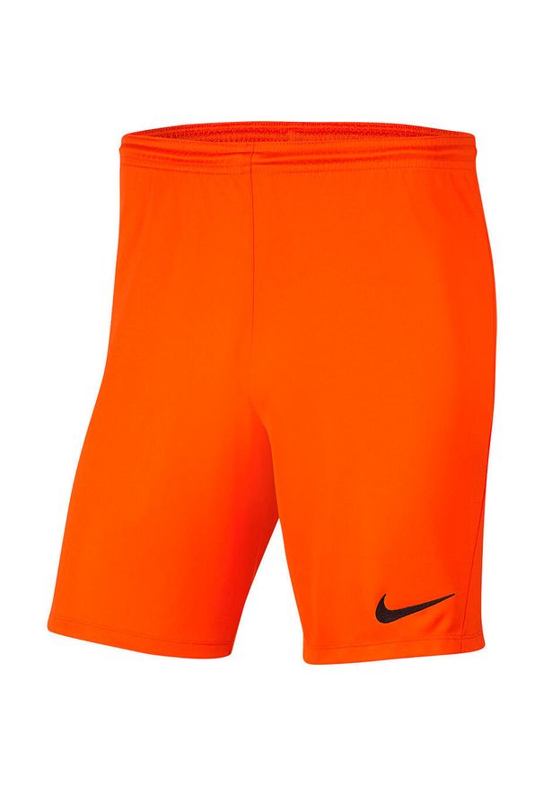 Spodenki piłkarskie męskie Nike Dry Park III treningowe szybkoschnące Dri Fit. Kolor: pomarańczowy. Materiał: poliester. Technologia: Dri-Fit (Nike). Sport: piłka nożna
