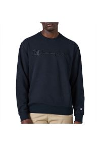 Bluza Champion Crewneck Sweatshirt 219869-KK001 - czarna. Kolor: czarny. Materiał: tkanina, poliester. Wzór: napisy. Styl: sportowy, klasyczny #1