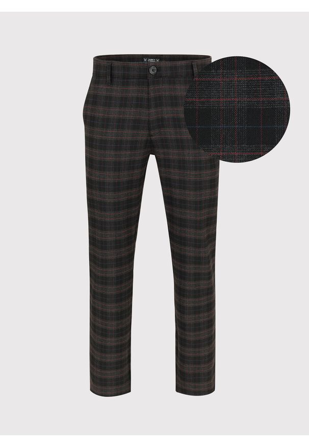 Pako Lorente - PAKO LORENTE – Casualowe męskie spodnie w kratę P22WF-WX-002-C-0. Okazja: na co dzień. Materiał: poliester, wiskoza, elastan. Styl: casual