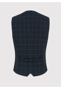 Pako Lorente - PAKO LORENTE – Granatowa kamizelka w kratę Windowpane. Kolor: niebieski. Materiał: poliester, elastan, wiskoza #6