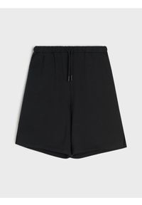 Sinsay - Bawełniane szorty loose - czarny. Kolor: czarny. Materiał: bawełna #1
