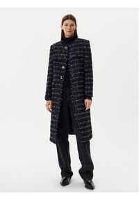 Karl Lagerfeld - KARL LAGERFELD Płaszcz przejściowy A1W15022 Granatowy Regular Fit. Typ kołnierza: dekolt w karo. Kolor: niebieski. Materiał: syntetyk