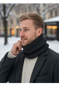 Sinsay - Prążkowany komin - czarny. Kolor: czarny. Materiał: prążkowany