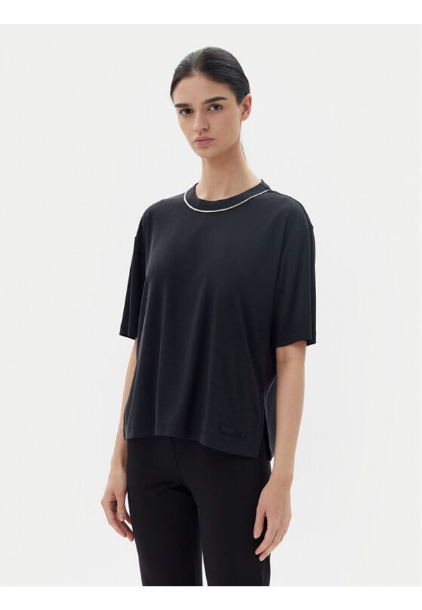 EA7 Emporio Armani T-Shirt 7W000340 AF12956 UC001 Czarny Oversize. Kolor: czarny