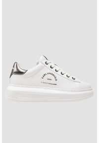 Karl Lagerfeld - KARL LAGERFELD Białe damskie sneakersy skórzane KAPRI Maison, Rozmiar 38. Kolor: biały. Materiał: skóra #1