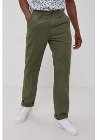 Superdry Spodnie męskie kolor zielony proste. Okazja: na co dzień. Kolor: zielony. Materiał: tkanina. Wzór: gładki. Styl: casual