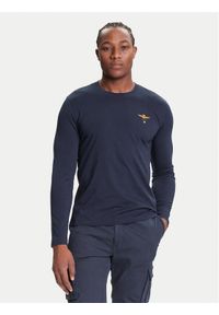 Aeronautica Militare Longsleeve 252TS2390UJ00372 Granatowy Regular Fit. Kolor: niebieski. Materiał: bawełna. Długość rękawa: długi rękaw
