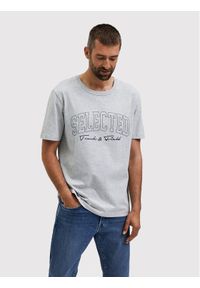 Selected Homme T-Shirt Bene 16085656 Szary Regular Fit. Kolor: szary. Materiał: bawełna