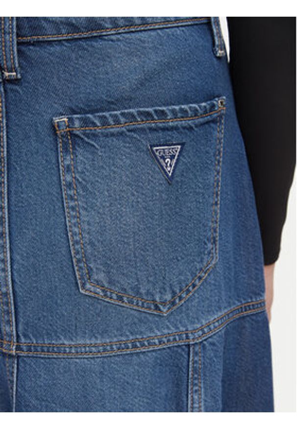 Guess Spódnica jeansowa W6GD09 D0702 Niebieski Regular Fit. Kolor: niebieski. Materiał: lyocell
