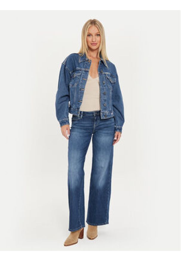 Guess Kurtka jeansowa W4YN56 D5CC3 Granatowy Oversize. Kolor: niebieski. Materiał: jeans, bawełna