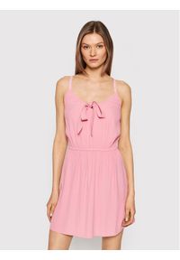 Tommy Jeans Sukienka letnia Essential DW0DW12860 Różowy Regular Fit. Kolor: różowy. Materiał: wiskoza. Sezon: lato