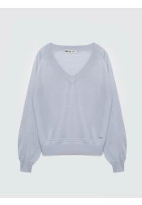 Big-Star - sweter damski z wiskozy niebieski simona 400. Kolor: niebieski. Materiał: wiskoza. Wzór: aplikacja. Styl: wakacyjny, klasyczny, vintage #3