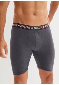 bonprix - Długie bokserki o dopasowanym kroju z bawełną (2 pary). Kolor: szary. Materiał: bawełna. Długość: długie #1