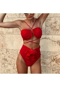 Intica - Dwuczęściowy strój kąpielowy z motywem różanym na lato i plażę Kindra. Kolor: czarny. Materiał: materiał #2