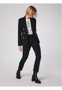 Simple Spodnie materiałowe SPD506-02 Czarny Slim Fit. Kolor: czarny. Materiał: materiał