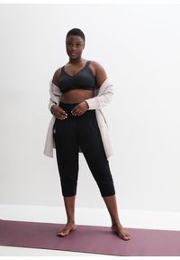 bonprix - Spodnie sportowe haremki z marszczonym dołem. Kolor: czarny. Materiał: materiał. Styl: sportowy #3