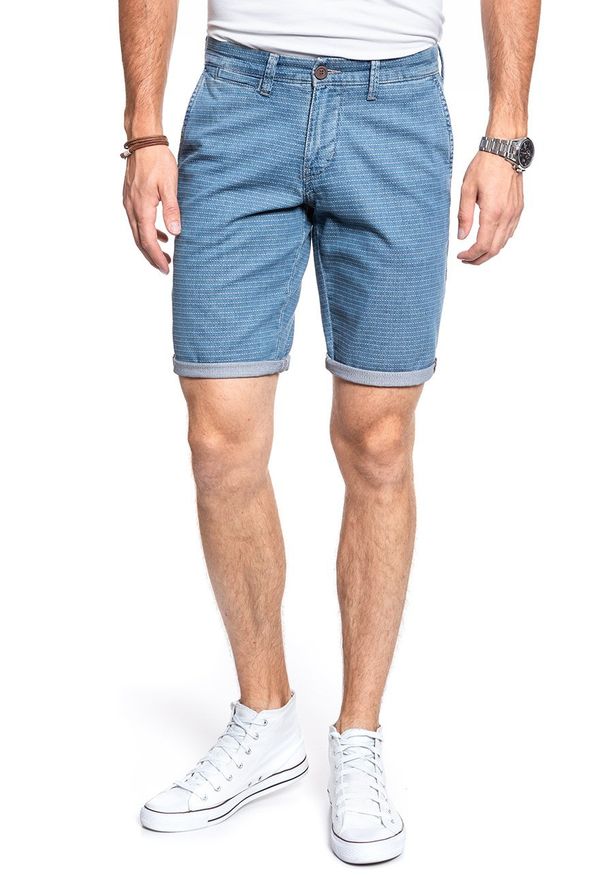 Mustang - SPODENKI MUSTANG Classic Chino Short Denim Blue 1007751 5000 310. Materiał: denim