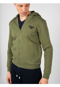 Emporio Armani Bluza | 111784 4F571 | Mężczyzna | Zielony. Typ kołnierza: kaptur. Kolor: zielony. Materiał: poliester, bawełna #4