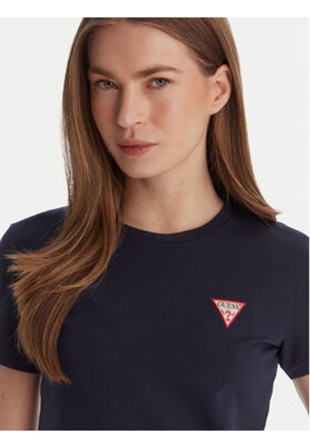 Guess T-Shirt W2YI44 J1314 Granatowy Regular Fit. Kolor: niebieski. Materiał: bawełna